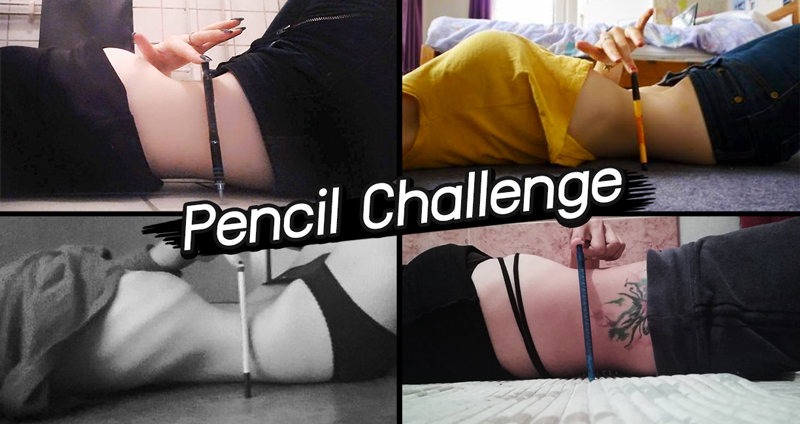เทรนด์ใหม่ Pencil Challenge สาวๆ แห่อวดหน้าท้องผอมเพรียว โดยใช้ดินสอเป็นเครื่องวัด!?!