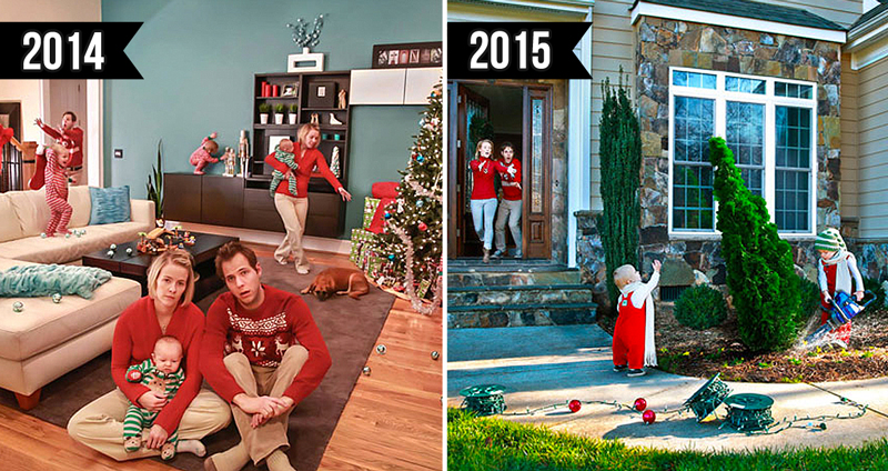 ครอบครัวตัวป่วน ร่วมถ่ายภาพทำการ์ดวันคริสต์มาสฉบับฮาๆ มากว่า 5 ปี เด็ดดวงทุกปี