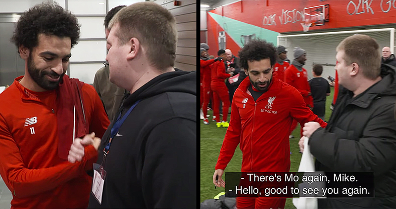 ฝันที่่เป็นจริง…หนุ่มตาบอดแฟนบอลลิเวอร์พูล ได้พบกับ Mohamed Salah ตัวจริง!!