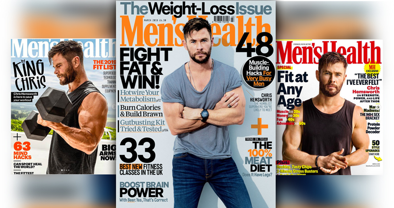 คริส เฮมเวิร์ธเผยหุ่นแซ่บบนปกนิตยสาร Men’s Health กล้ามเน้นๆ เห็นแล้วใจแทบละลาย