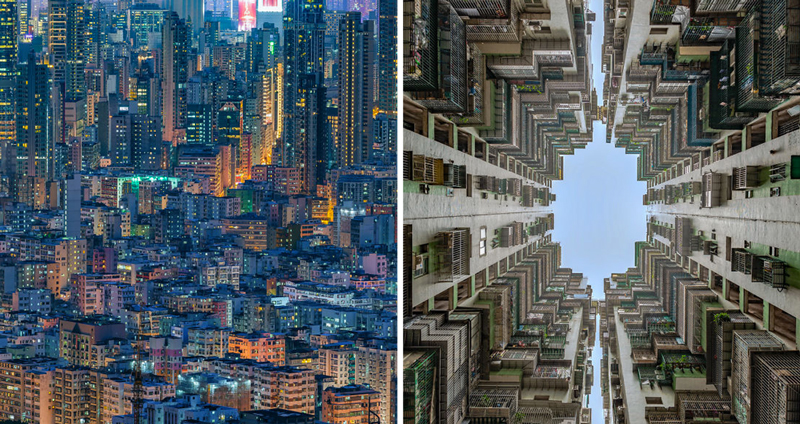 ช่างภาพบราซิล ถ่ายภาพตึกรามบ้านช่องในฮ่องกง สะท้อนความเจริญและความแออัดของเมือง