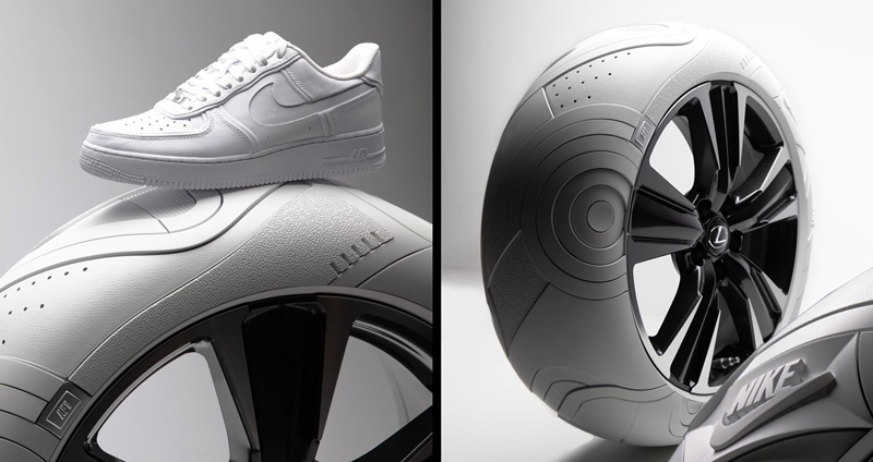 Lexus จับมือกับนักออกแบบชื่อดัง เปลี่ยนรองเท้า Nike ให้กลายเป็นยางรถยนต์