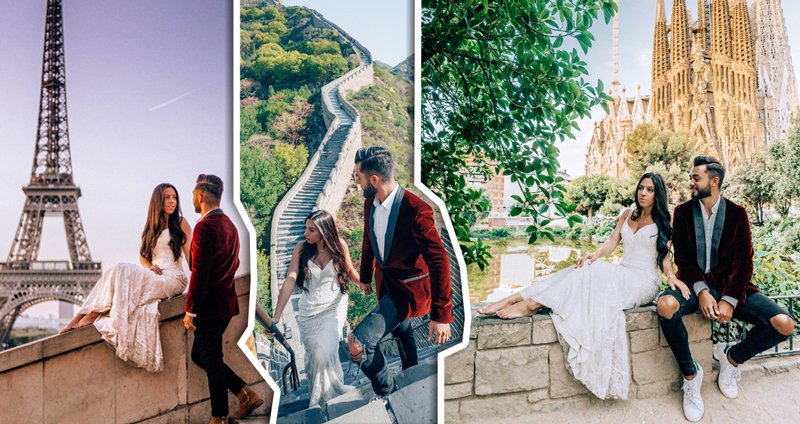 คู่บ่าวสาวพาชุด ‘แต่งงาน’ ตระเวนถ่ายรูปฮันนีมูนกว่า 33 ประเทศทั่วโลก