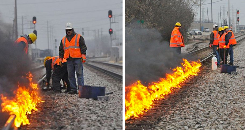 อเมริกาถึงกับต้อง ‘จุดไฟเผา’ รางรถไฟ เพื่อให้ใช้งานได้ เนื่องจากอากาศที่หนาวแบบสุดขั้ว!!