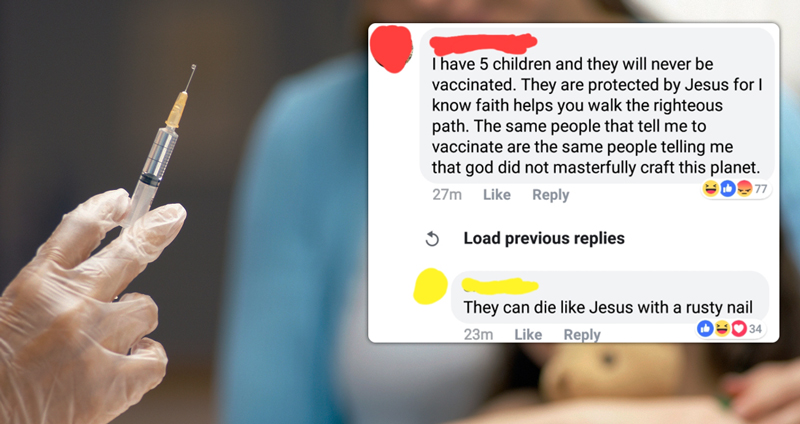 คุณแม่เผยเหตุผล ‘ไม่ให้ลูกฉีดวัคซีน’ เพราะเชื่อว่าลูกได้รับการปกป้องจาก ‘พระเจ้า’ อยู่แล้ว