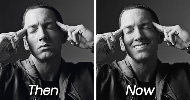 หนุ่มตัดต่อภาพแร็ปเปอร์ชื่อดัง ‘Eminem’ ให้ยิ้มในแต่ละรูป เห็นแล้วไม่ชินเล้ย