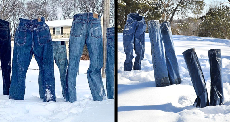#FrozenPantsChallenge รู้เลยว่าหนาวจริง เพราะแม้แต่ “กางเกง” ก็ยังยืนเองได้!!
