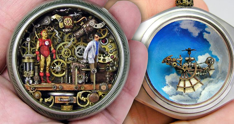 ศิลปินเปลี่ยน ‘นาฬิกาพก’ ให้เป็นมากกว่าเครื่องบอกเวลา ด้วยการใส่ศิลปะเข้าไป!!