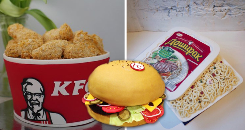 นักอบขนมสุดสร้างสรรค์ สร้างเค้กหน้าตาเหมือน ‘ถังไก่ KFC’ แถมมีเค้กหน้าตาแปลกๆ อีกเพียบ!!