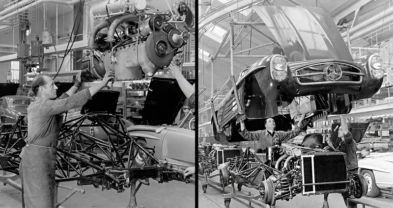 พาบุกโรงงานรถหรูจากยุค 50 ชมการประกอบรถเบนซ์เปิดประทุนจากปี 1954