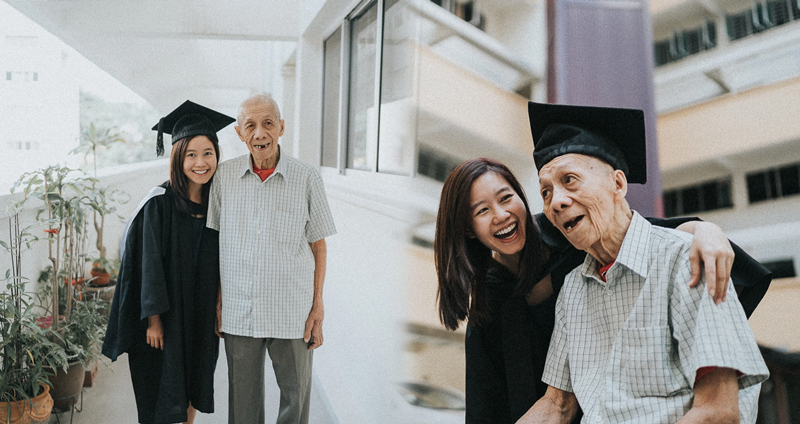 เผยภาพประทับใจของบัณฑิตใหม่ บินข้ามประเทศเพื่อ ‘ถ่ายรูปกับคุณตา’ ที่บ้านเกิด