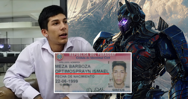 หนุ่มปารากวัยกับชื่อสุดแนว ‘ออพติมัส ไพร์ม’ พบคุณพ่อแฟนพันธุ์แท้ Transformers ตั้งให้!!