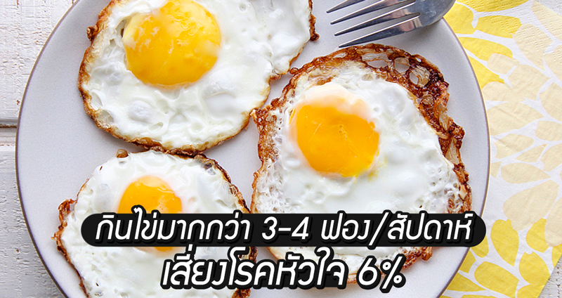 งานวิจัยใหม่ชี้ การบริโภคไข่มากกว่า 3-4 ฟองต่อสัปดาห์ เพิ่มความเสี่ยงเป็นโรคหัวใจถึง 6%