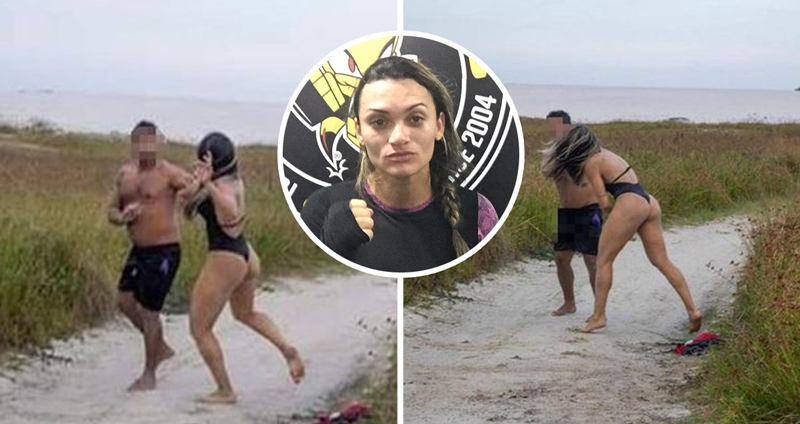 หนุ่มเห็นสาวเซ็กซี่ในชุดว่ายน้ำ อดใจไม่ไหว “ตุ๊ยท้องตัวเอง” ที่ไหนได้เธอคือนักสู้ MMA