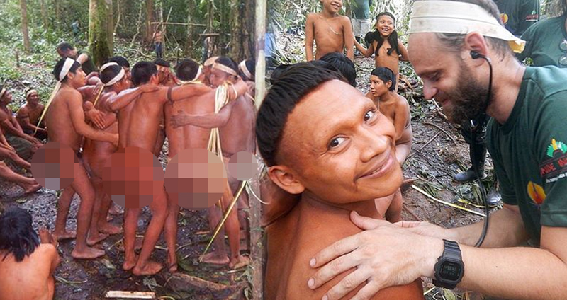 ชนเผ่าในป่า Amazon ดีใจกอดกันตัวกลม หลังจากพบพี่น้องที่หายไปกว่า 4 ปี