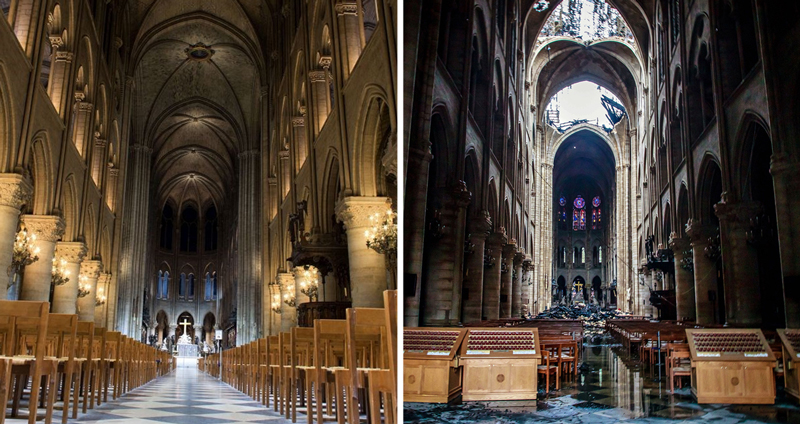 รวม 27 ภาพก่อน & หลัง Notre Dame แห่งกรุงปารีส หลังเหตุการณ์เพลิงไหม้ครั้งใหญ่