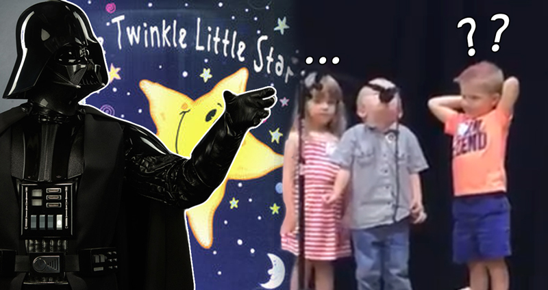 หนูน้อยเข้ากลุ่มร้อง Twinkle Twinkle Little Star แต่ดันร้องเพลงประจำตัว Darth Vader เฉย