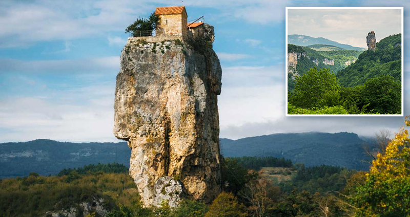 ชม “Katskhi Pillar” โบสถ์บนเสาหิน 40 เมตรแห่งจอร์เจีย ที่มีนักบวชอาศัยอยู่เพียงลำพัง