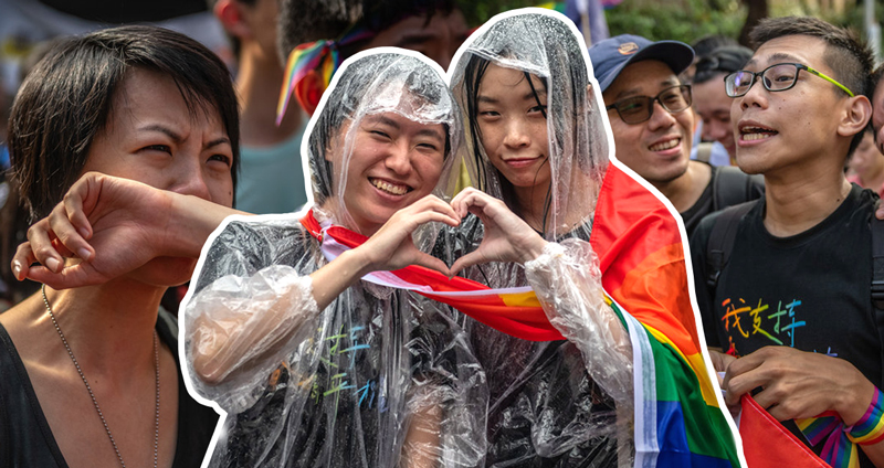 ภาพบรรยากาศกลุ่มผู้สนับสนุน LGBTQ ไต้หวัน หลังประกาศผ่านร่างกฎหมาย แต่งงานในเพศเดียวกัน