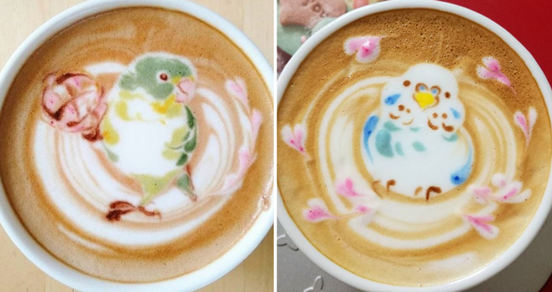 ศิลปินสร้างสรรค์งานศิลป์จากฟองนม พา “นก” สีสันสดใสตัวน้อยๆ มาไว้ในถ้วยกาแฟ