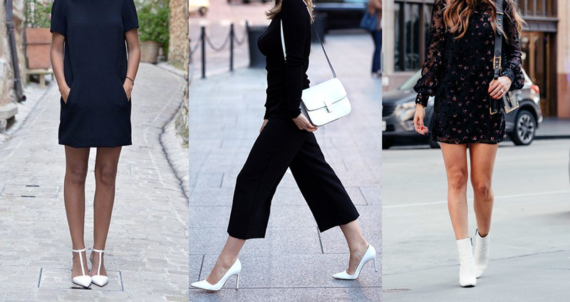 เพิ่มลูกเล่นชุดสีดำด้วย “รองเท้าส้นสูงสีขาว” คำแนะนำดีๆ จาก บก. Vogue และ Victoria Beckham