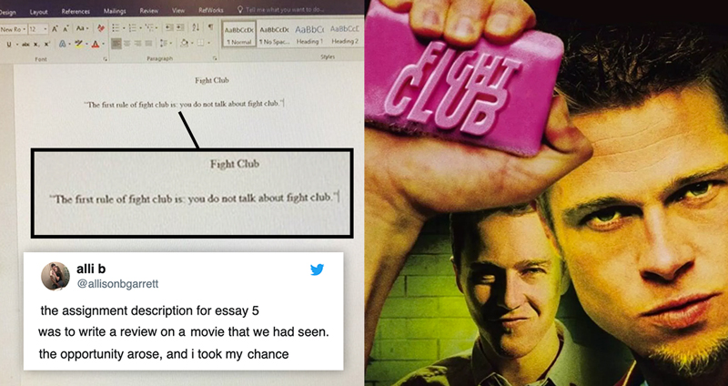 เขียนเรียงความส่งอาจารย์ ‘รีวิวหนัง Fight Club’ สั้นๆ ง่ายๆ 1 ประโยค แค่นี้ก็ได้ A แล้ว?!!