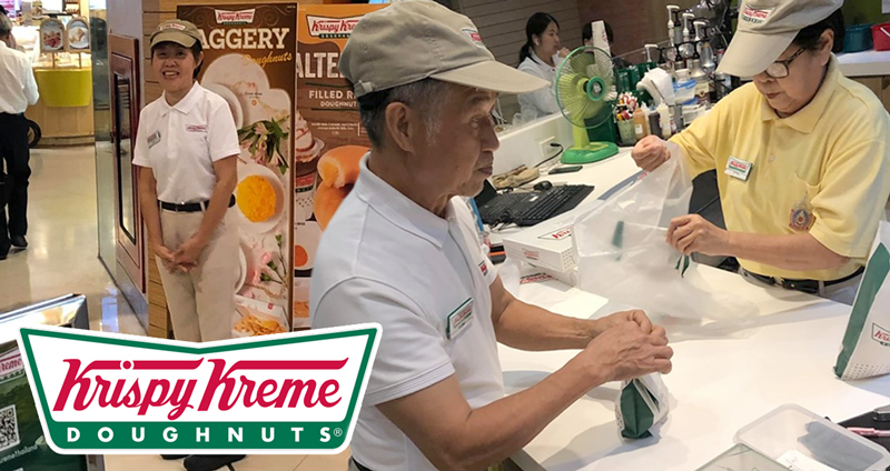 ลูกค้าชอบใจ ‘พนักงานสูงวัย’ (60+) เปี่ยมด้วยรอยยิ้ม บรรยากาศภายในร้าน Krispy Kreme
