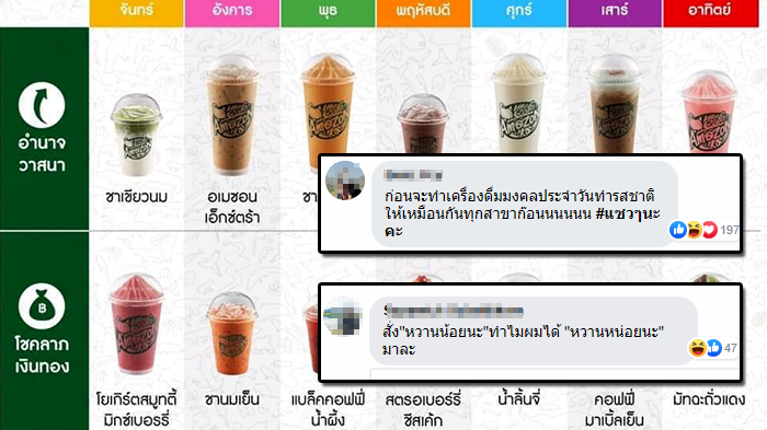 เมื่อ Cafe Amazon ทำตาราง “เครื่องดื่มมงคลประจำวัน” แต่ไหงคอมเม้นต์มันฮางี้ล่ะ